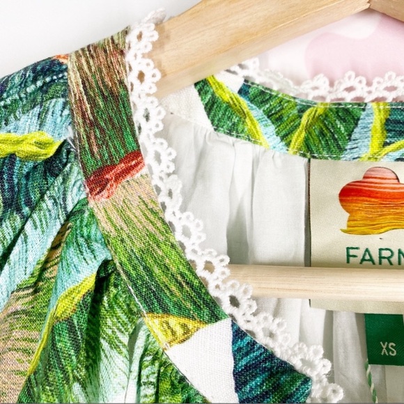 NEW FARM Rio Forest Palm Tropical Linen Jumpsuit XS - Picture 11 of 16